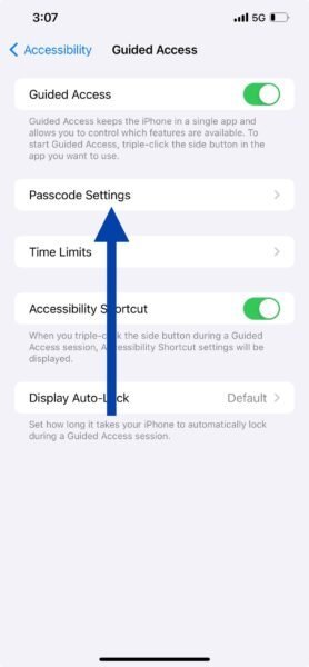Click on Passcode Settings